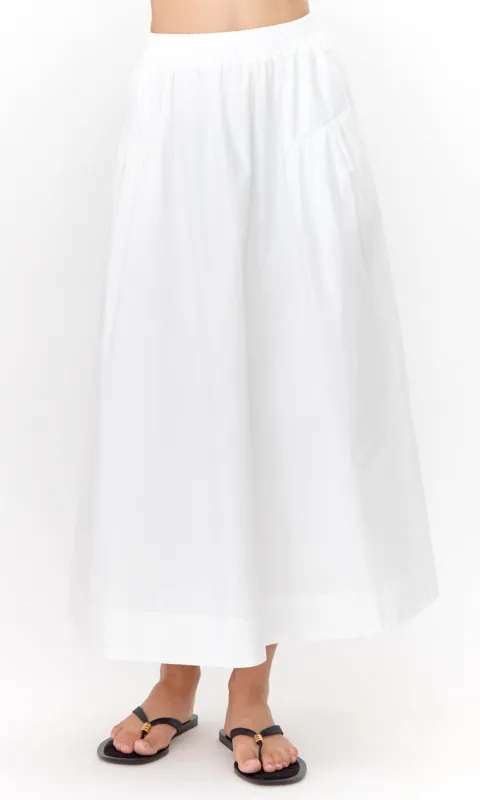 Ana Poplin A Line Midi Skirt sold by Greylin