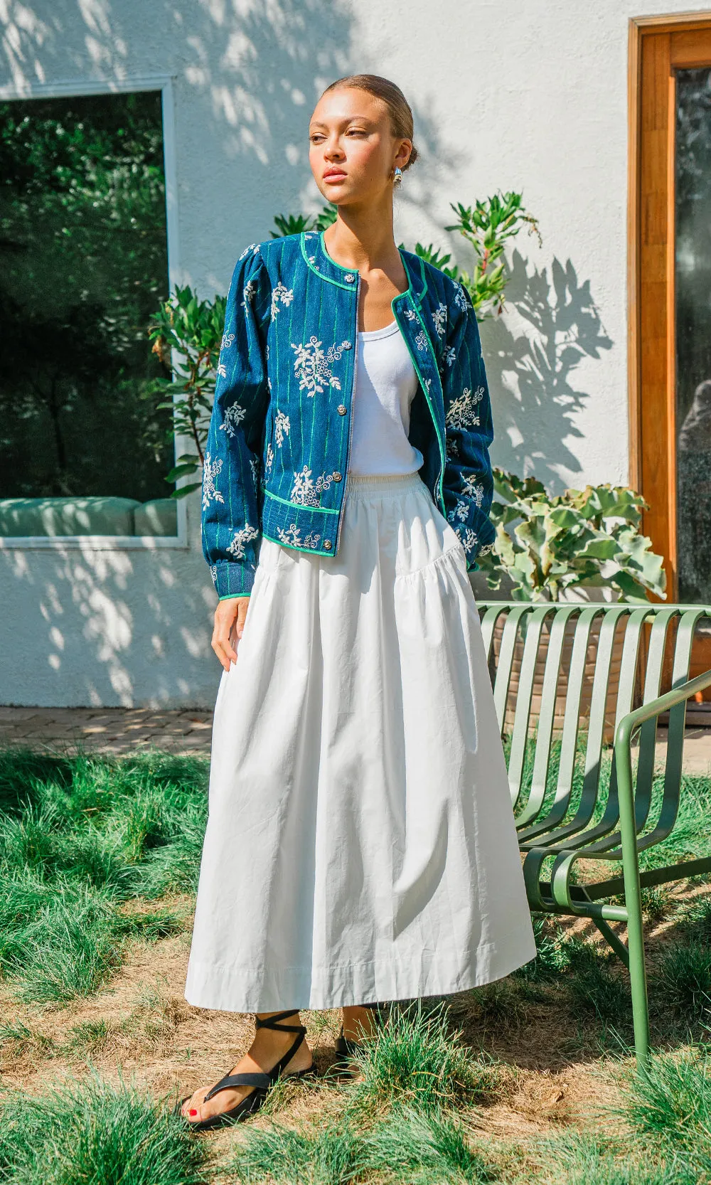 Ana Poplin A Line Midi Skirt sold by Greylin product image thumbnail 2