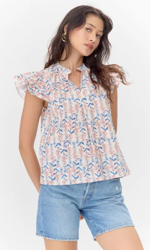 Hadley Flutter Sleeve Top sold by Greylin