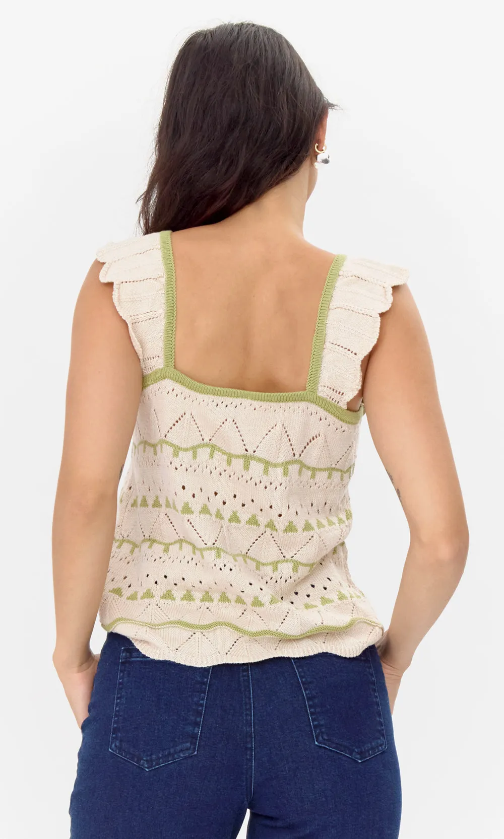 Daisy Flutter Sleeve Pointelle Sweater Top sold by Greylin product image thumbnail 5