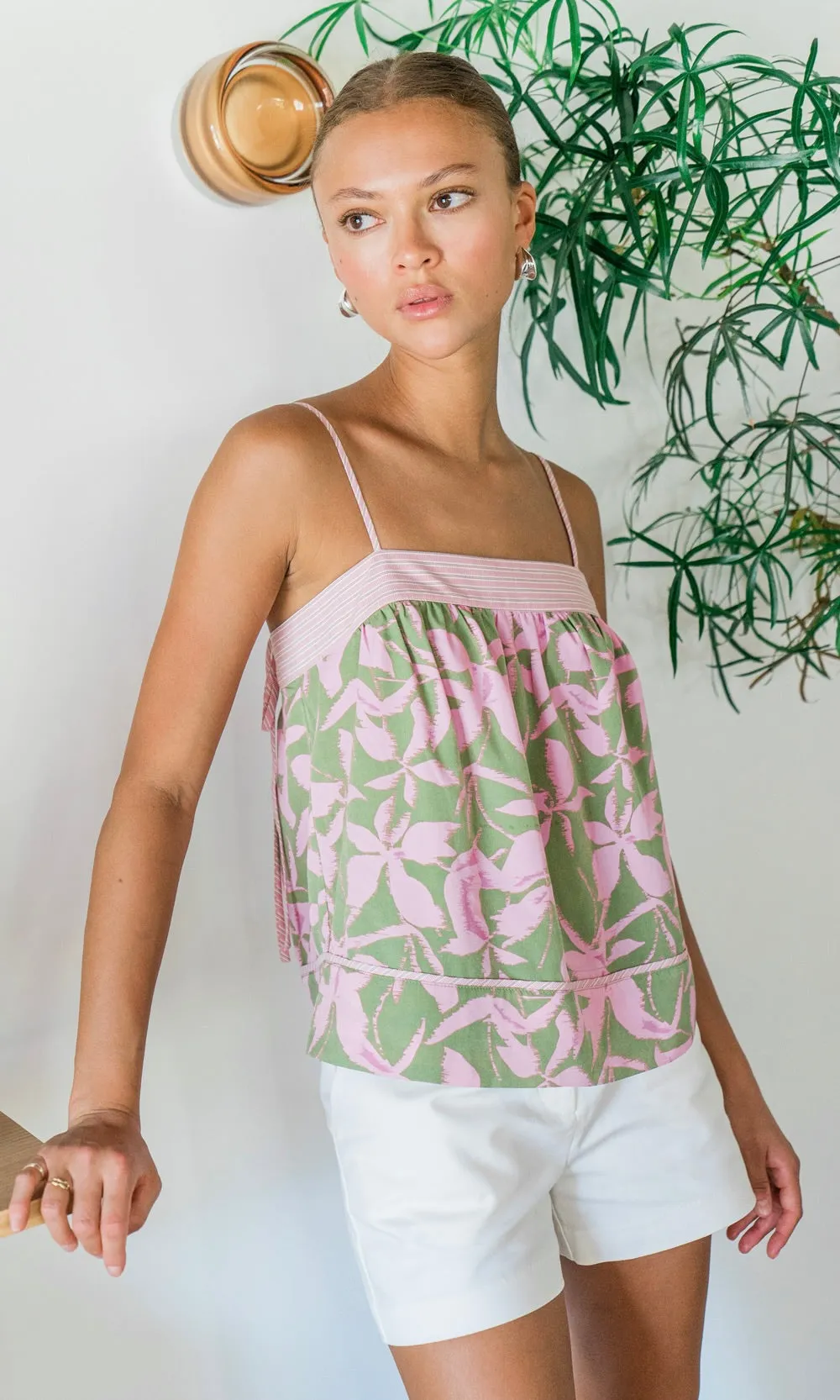 Naeli Print Sleeveless Top with Contrast Detail sold by Greylin product image thumbnail 2