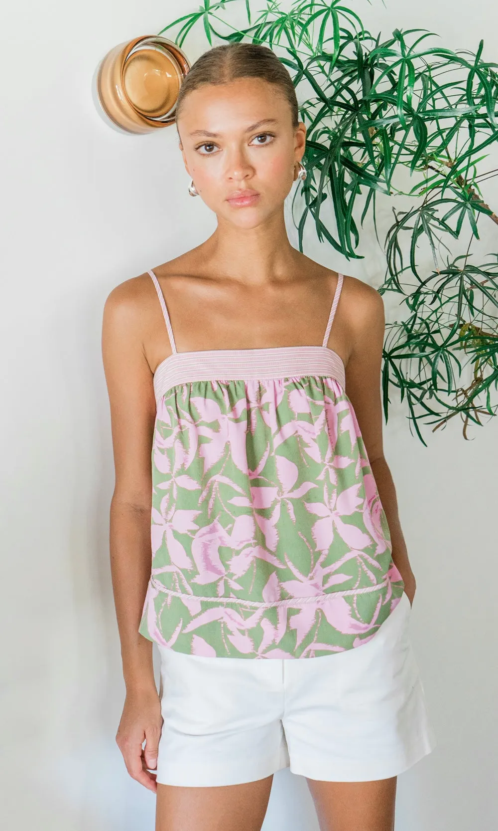 Naeli Print Sleeveless Top with Contrast Detail sold by Greylin product image thumbnail 5