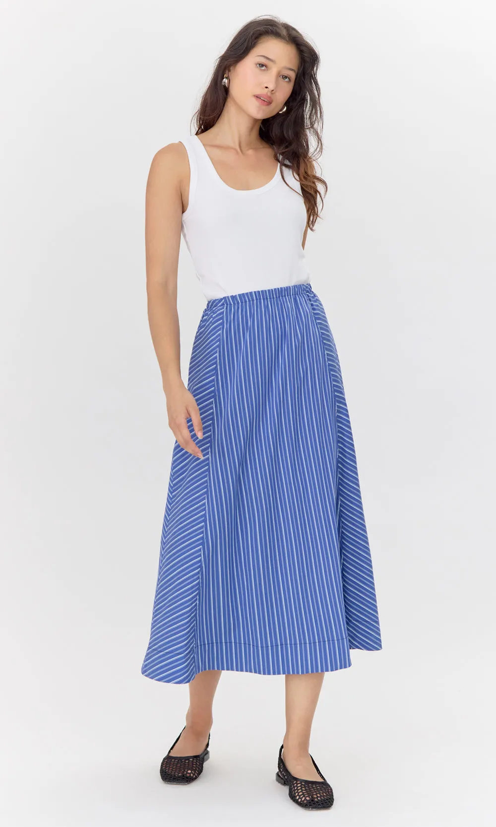 Kendall Play Stripe Midi A-Line Skirt sold by Greylin product image thumbnail 4