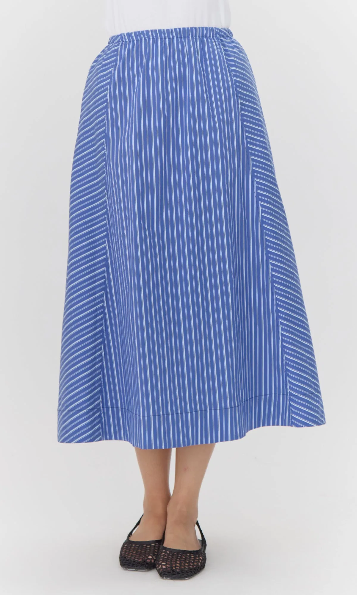 Kendall Play Stripe Midi A-Line Skirt sold by Greylin