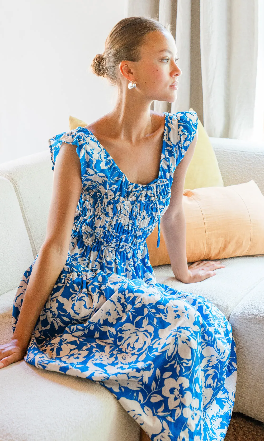 Daria Smocked Print Midi Dress sold by Greylin product image thumbnail 2