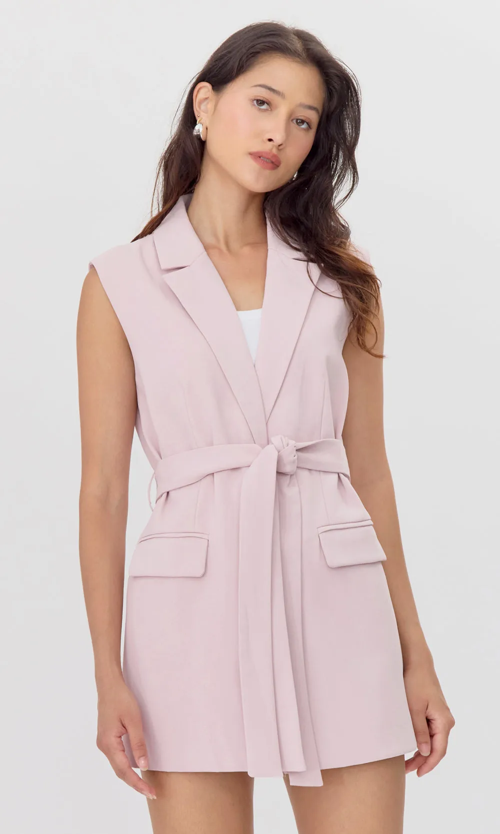 Lauren Sleeveless Tie Blazer sold by Greylin