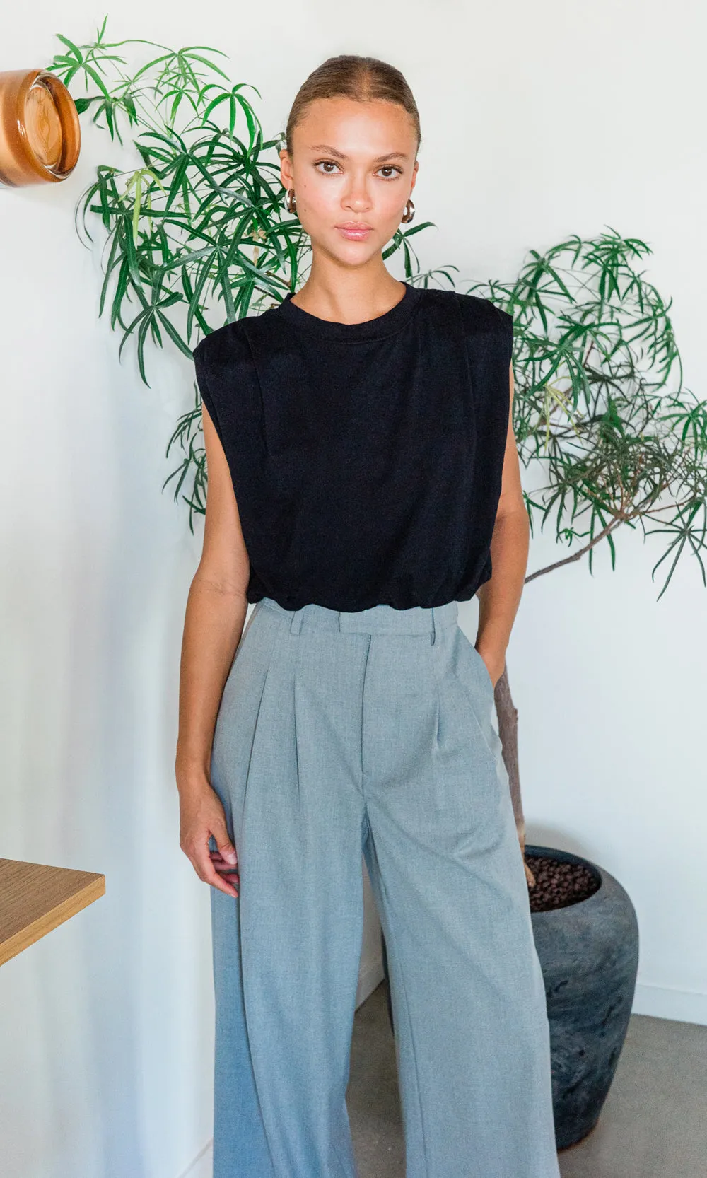 Alisa Padded Shoulder Jersey Bubble Top sold by Greylin product image thumbnail 2