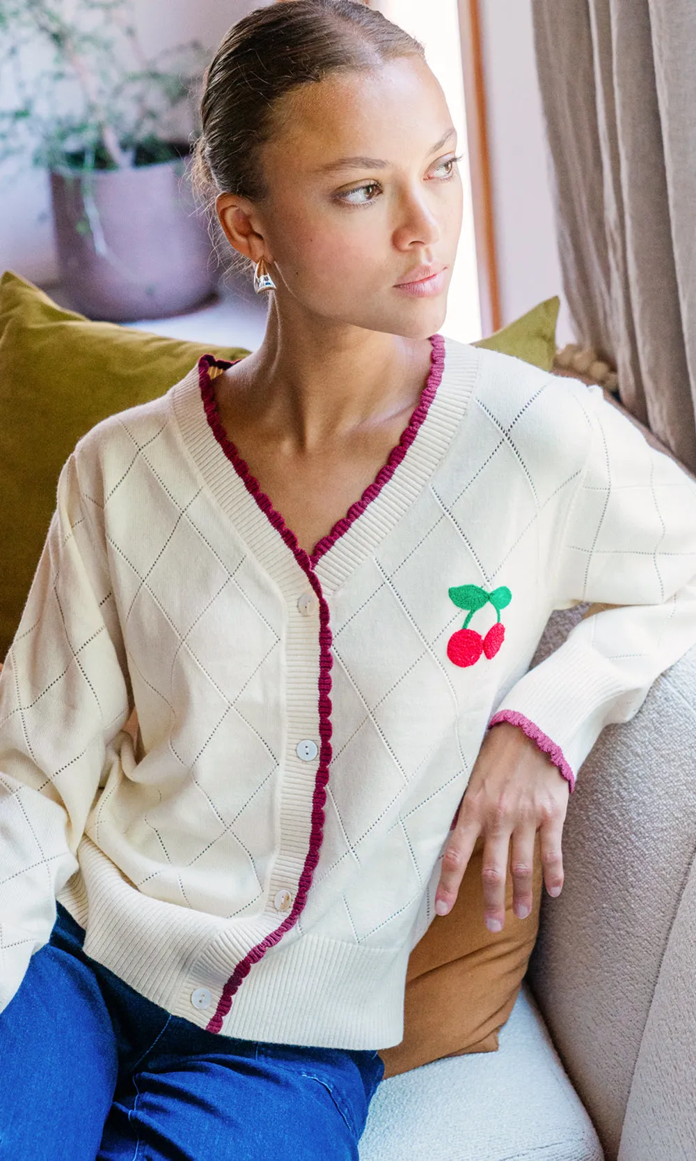 Cherry Knit Cardigan sold by Greylin product image thumbnail 3