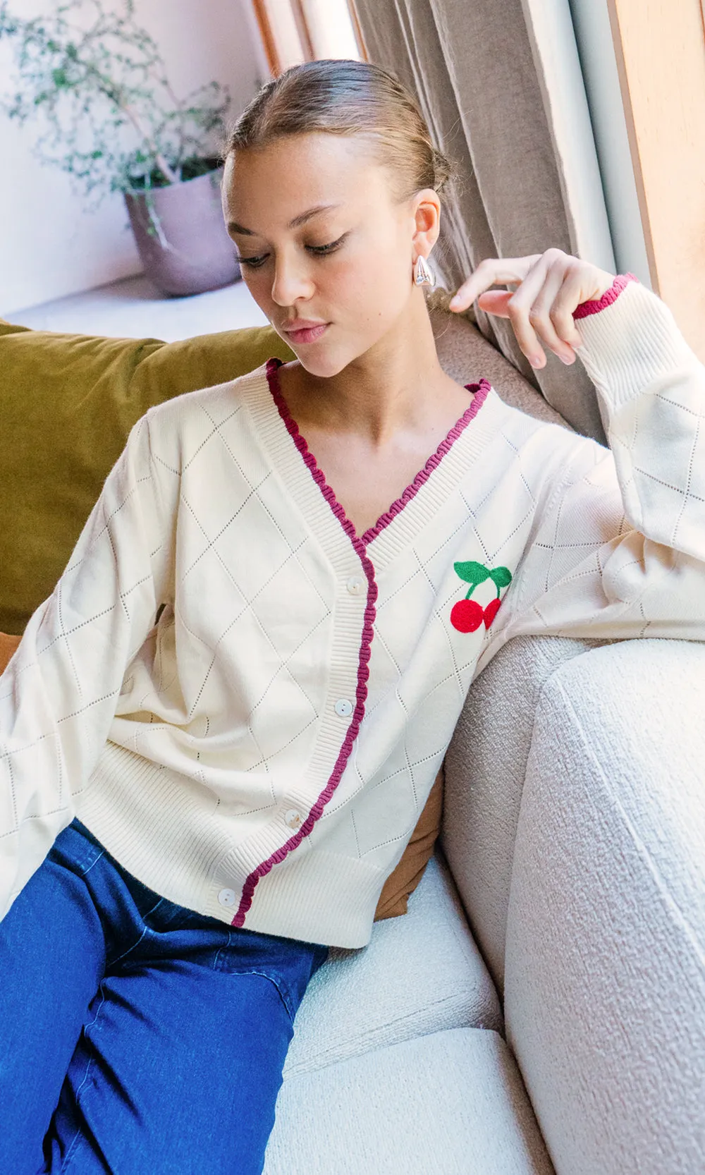Cherry Knit Cardigan sold by Greylin product image thumbnail 2