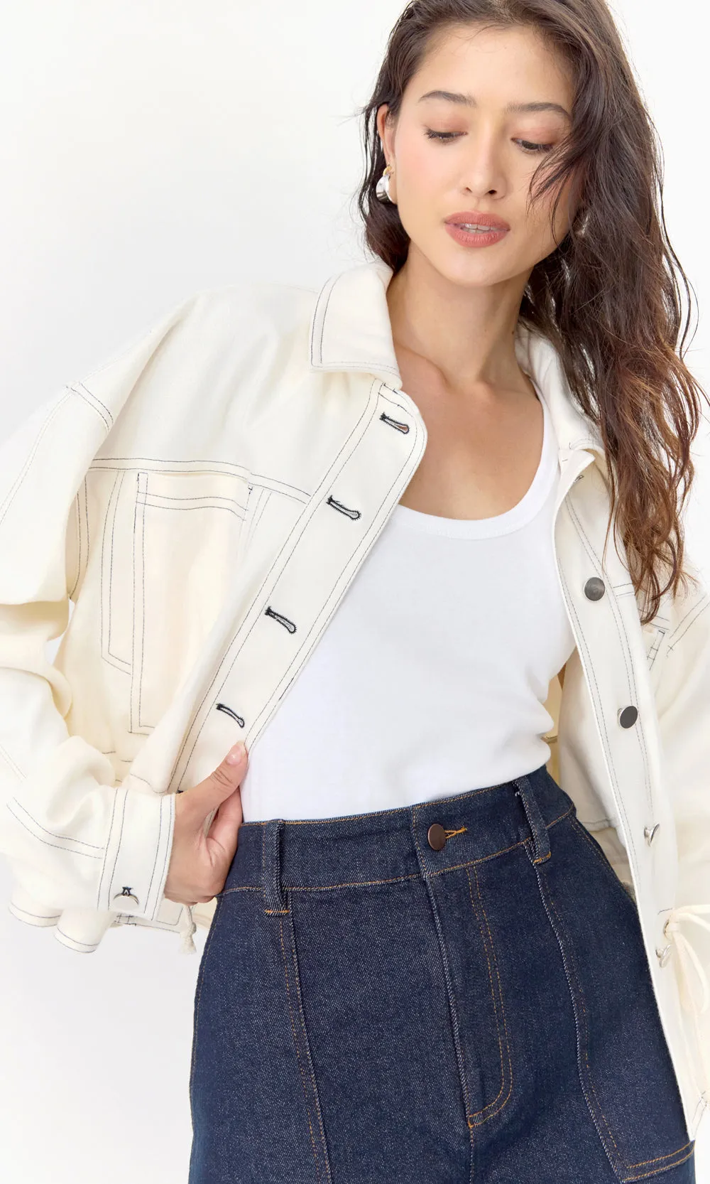 Quinn Waist Tie Stretch Twill Jacket sold by Greylin product image thumbnail 3