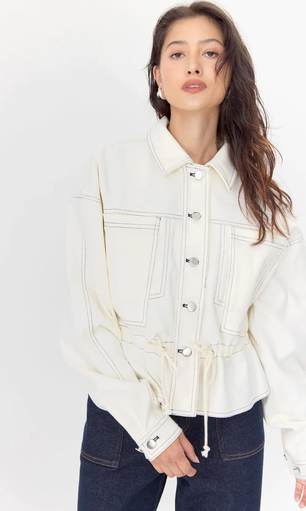 Quinn Waist Tie Stretch Twill Jacket sold by Greylin product image thumbnail 4