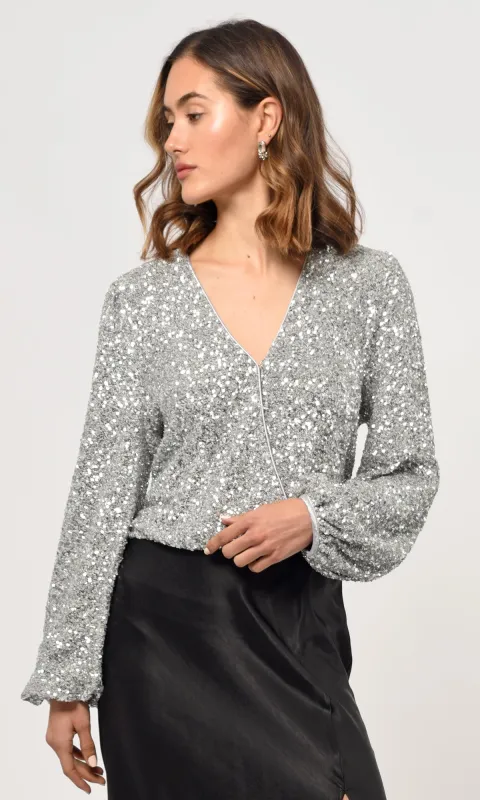 Alison Sequins Blouse sold by Greylin
