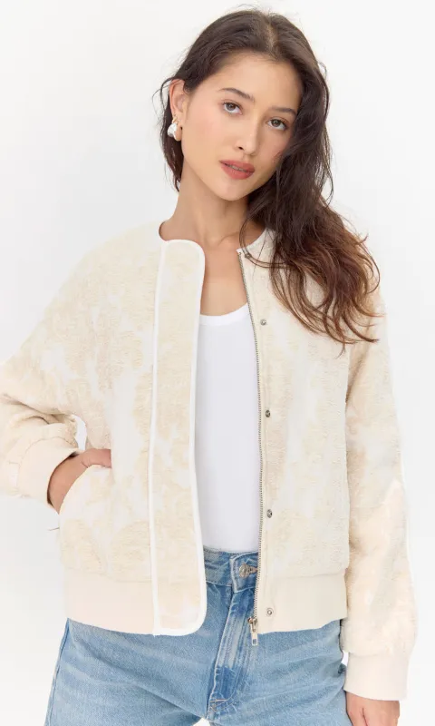 Micah Embroidered Quilted Bomber Jacket sold by Greylin