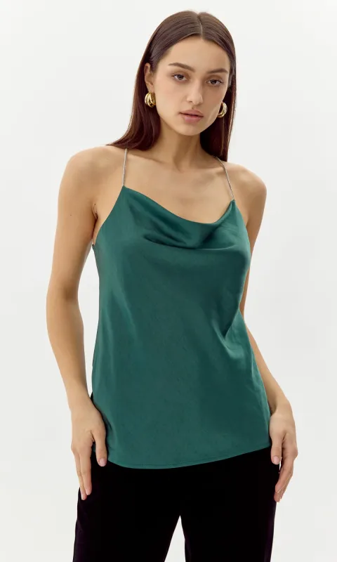 Kansas Jeweled Cowl Cami Top sold by Greylin