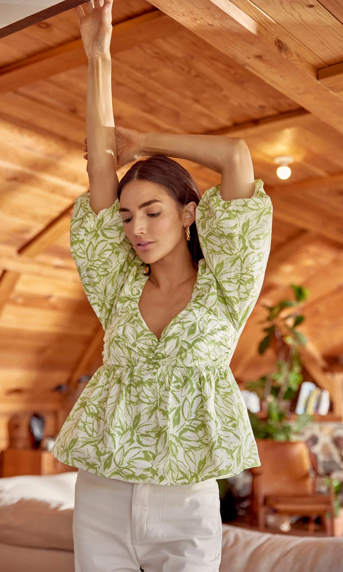 Anita Puff Sleeve Tie Back Top sold by Greylin product image thumbnail 2