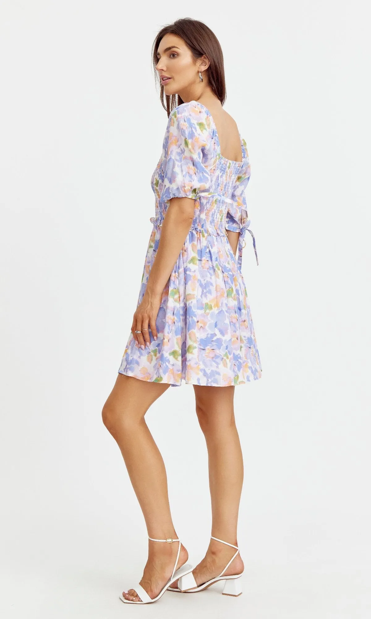 Ritali Floral Smocked Mini Dress sold by Greylin product image thumbnail 4