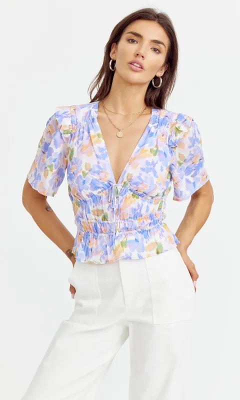 Onisse Floral Ruched Blouse sold by Greylin
