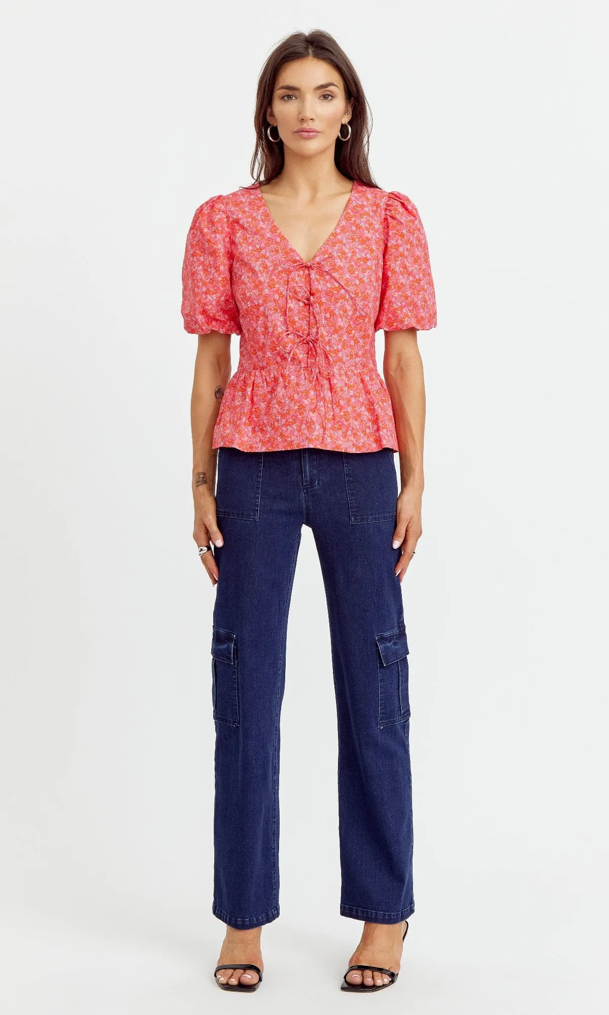 Betty Poplin Puff Sleeve Top sold by Greylin product image thumbnail 2