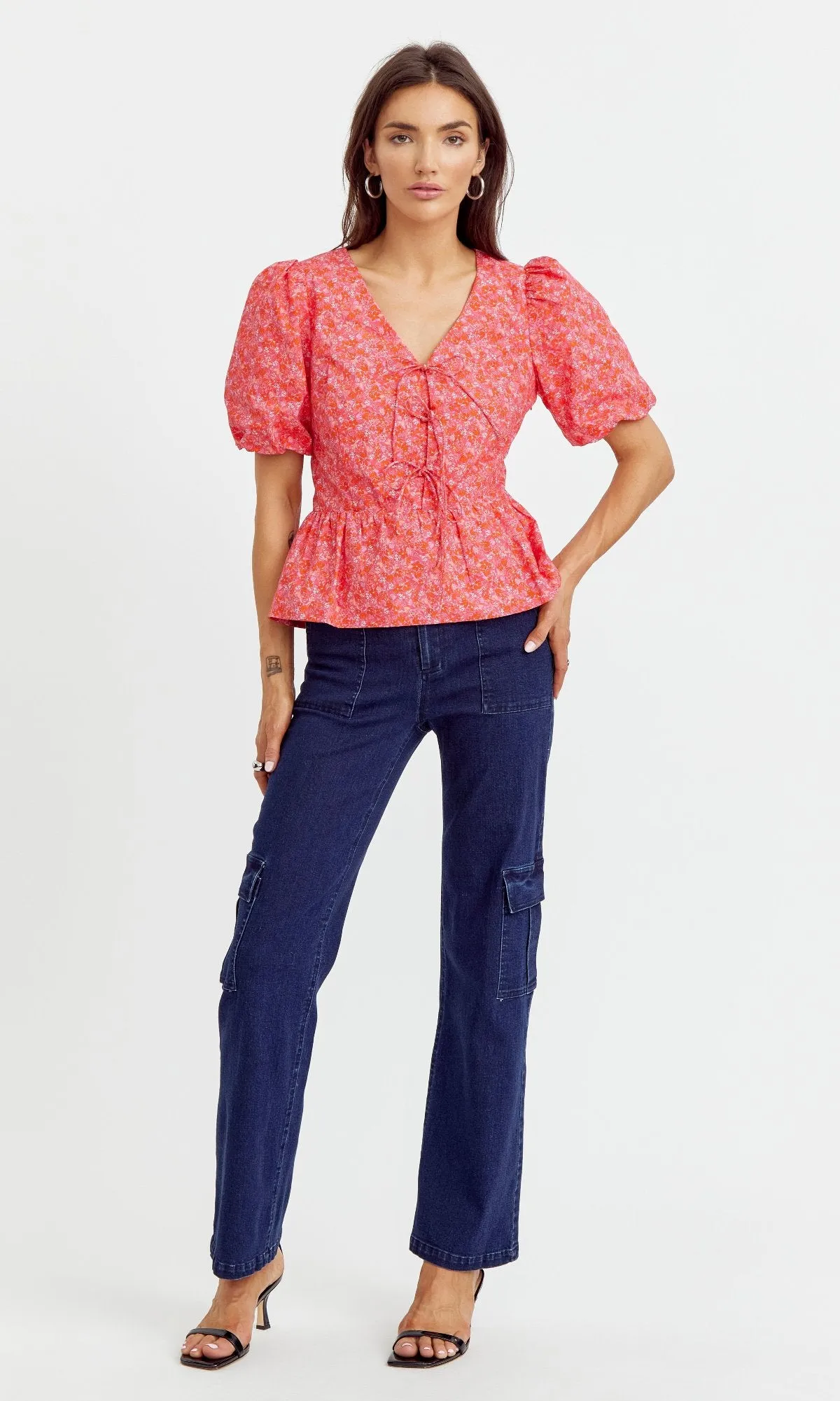 Betty Poplin Puff Sleeve Top sold by Greylin product image thumbnail 3