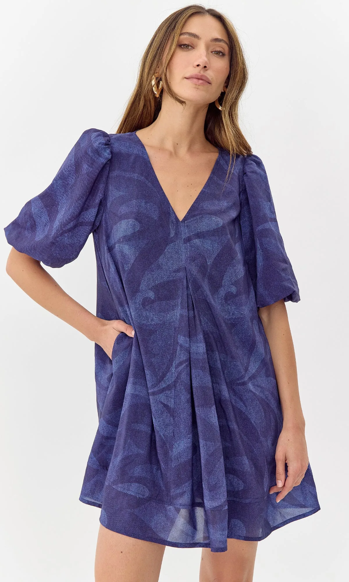 Polly Printed Puff Sleeve Mini Dress sold by Greylin product image thumbnail 2