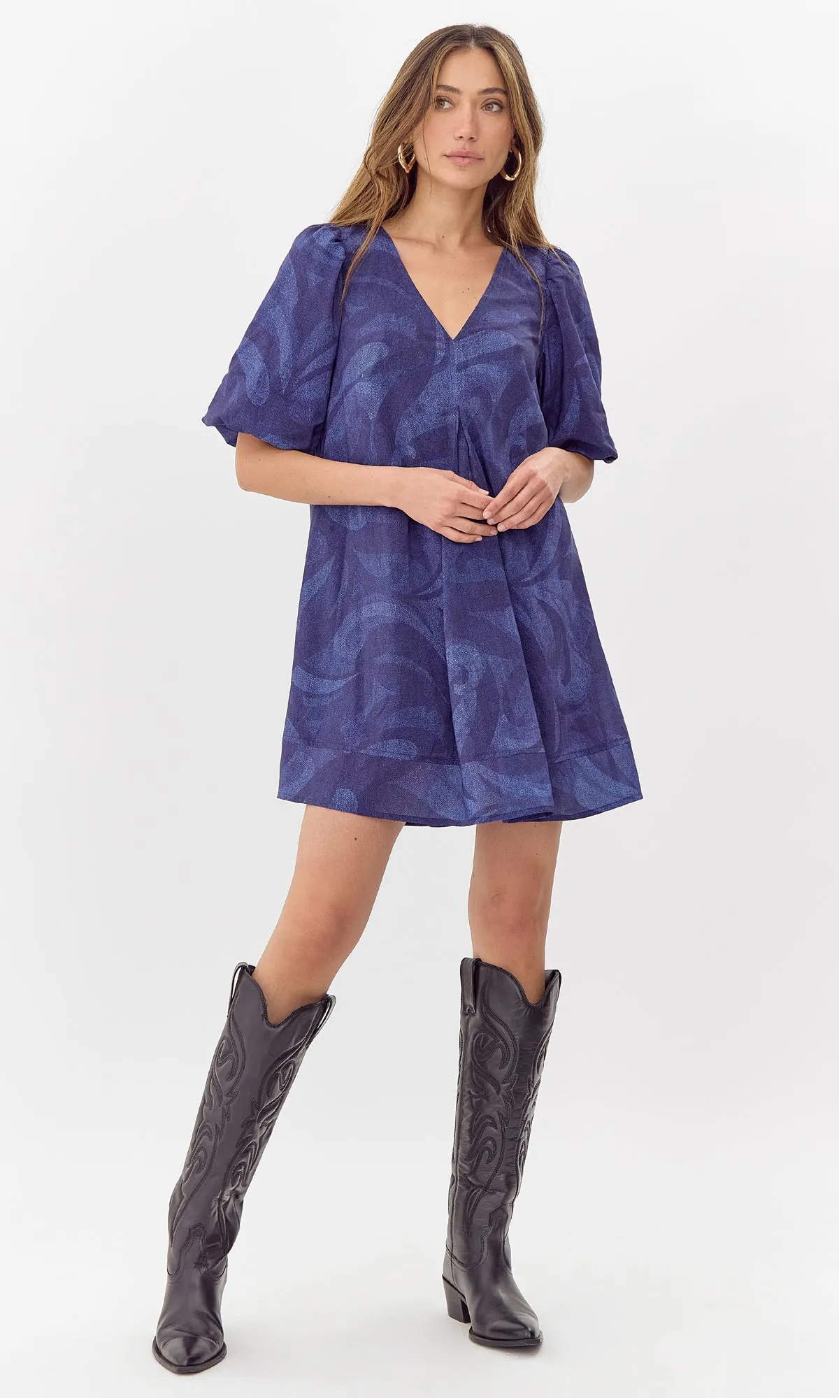 Polly Printed Puff Sleeve Mini Dress sold by Greylin product image thumbnail 3