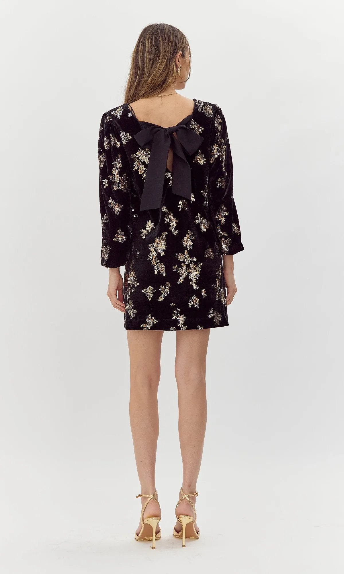 Helena Velvet Sequin Mini Dress sold by Greylin product image thumbnail 4