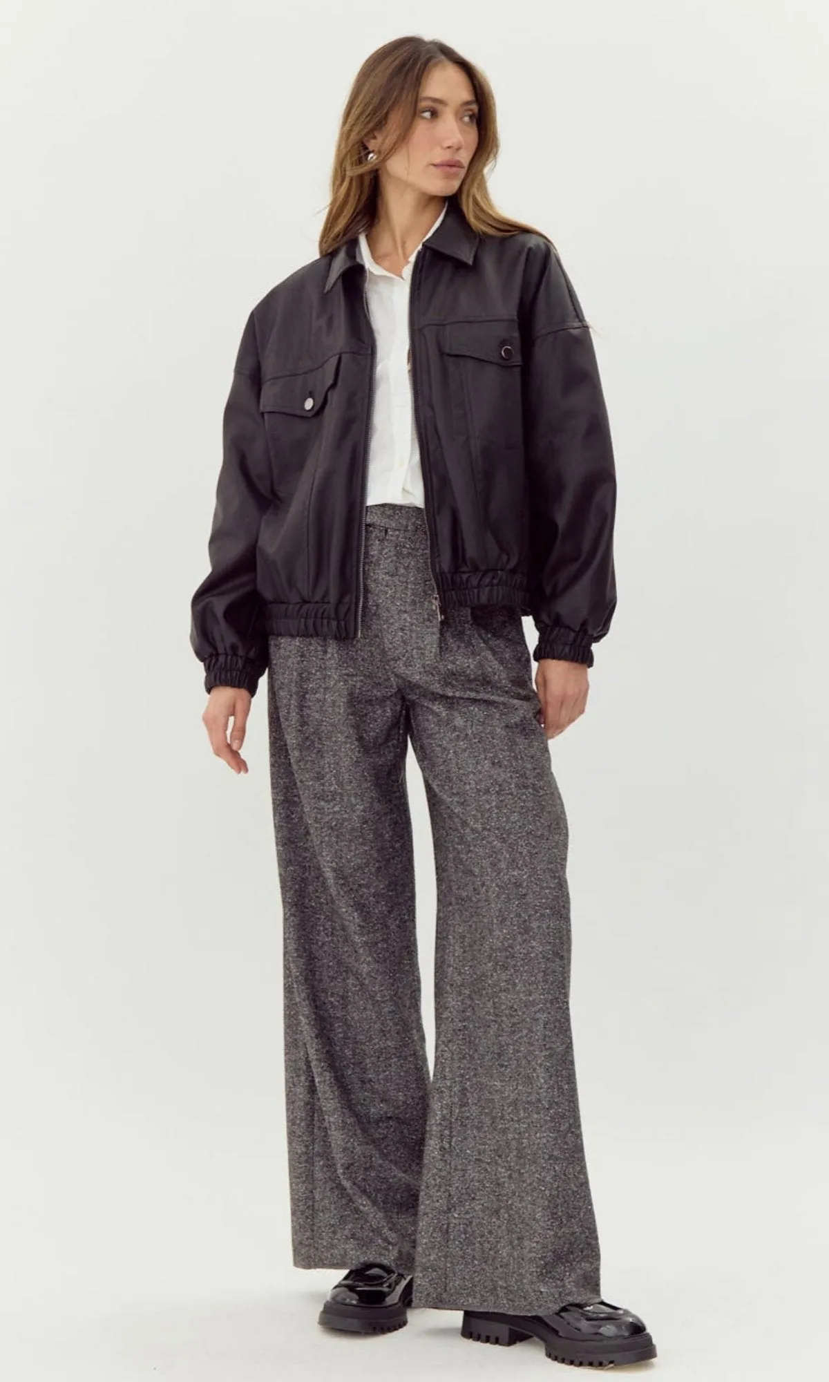 Kaia Vegan Leather Bomber Jacket sold by Greylin product image thumbnail 4