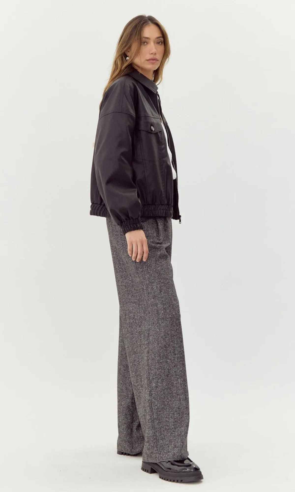 Kaia Vegan Leather Bomber Jacket sold by Greylin product image thumbnail 3