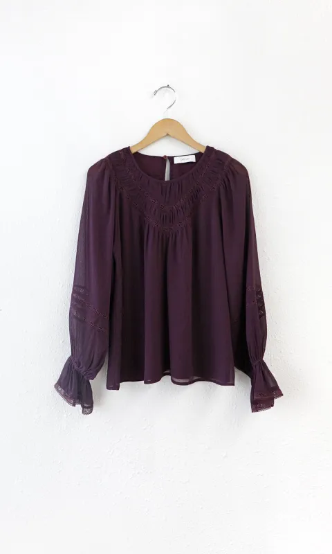 Yuri Lace Insert Blouse sold by Greylin