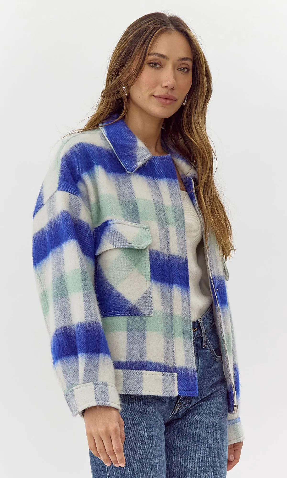 Peyton Plaid Cozy Knit Jacket sold by Greylin product image thumbnail 4