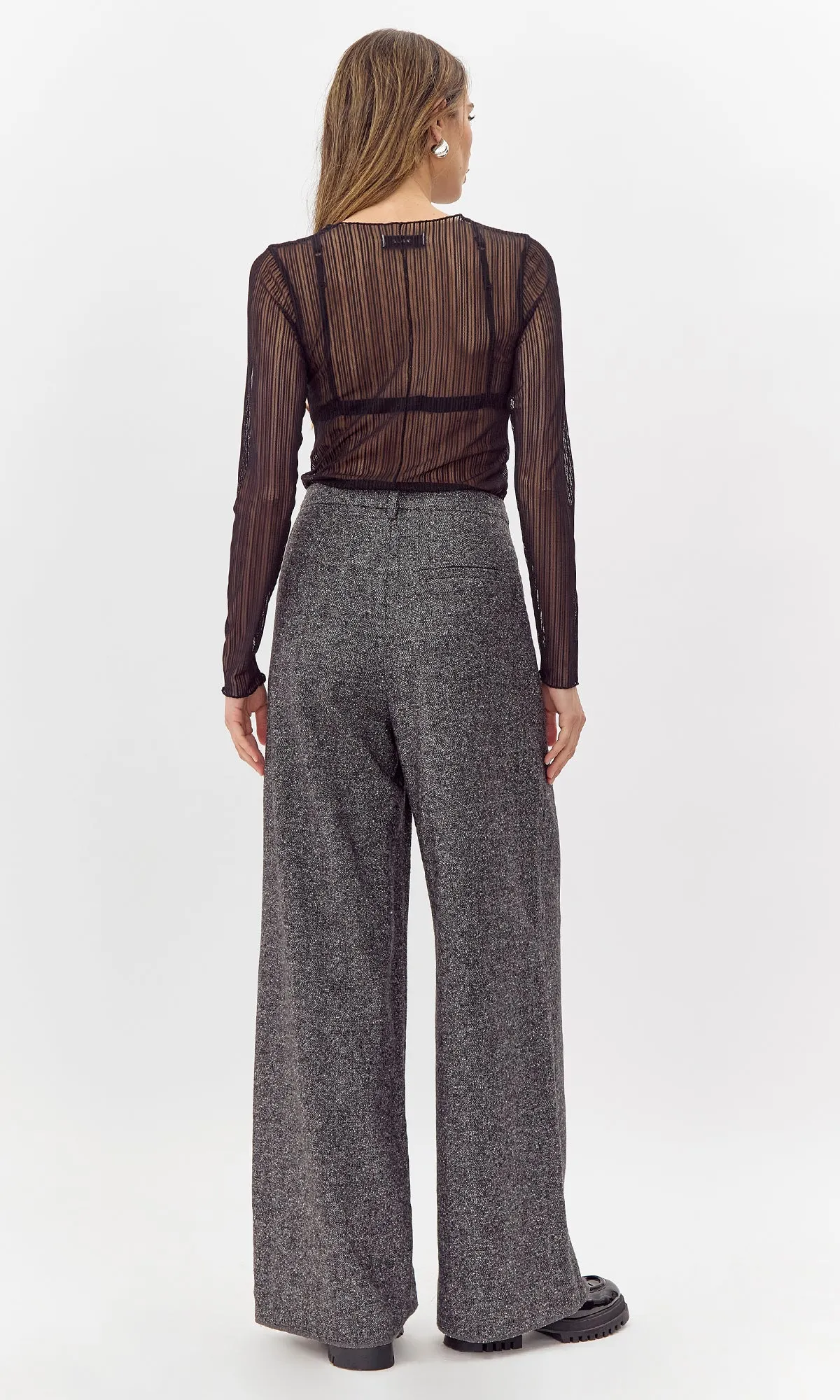 Herringbone Wide Leg Trouser sold by Greylin product image thumbnail 4