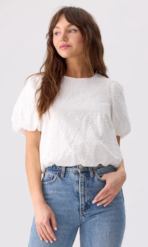 Lisette Eyelet Cotton Blouse made by Greylin
