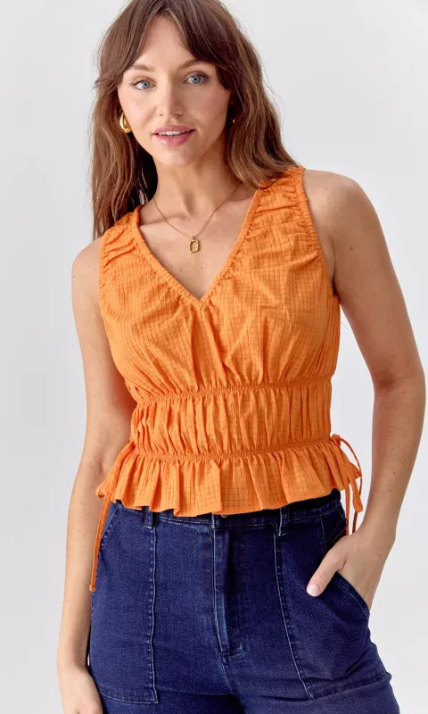 Whitney Textured Ruched Top sold by Greylin