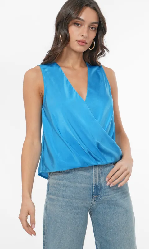 Melina Surplice Satin Top sold by Greylin