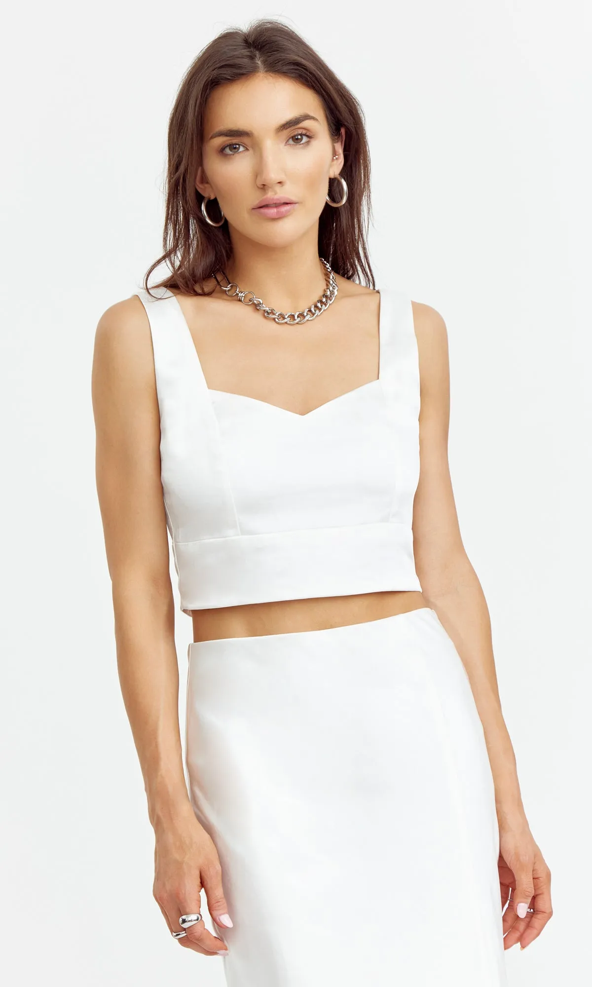 Babel Satin Cropped Top sold by Greylin