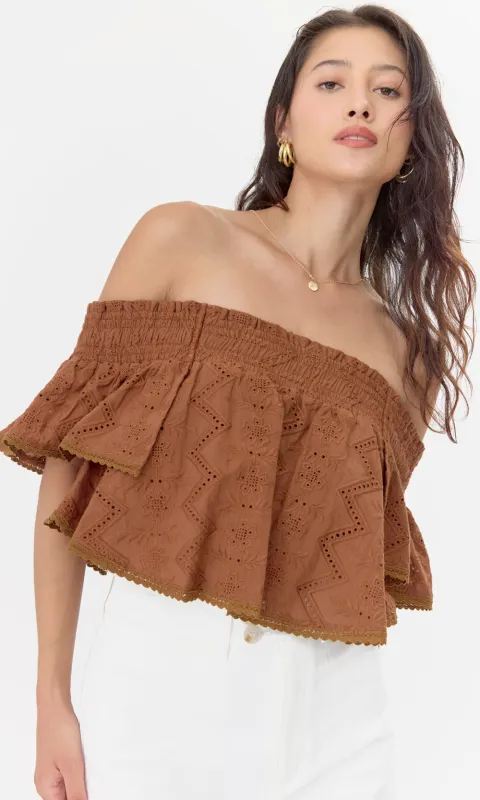 Alecia Off Shoulder Blouse sold by Greylin