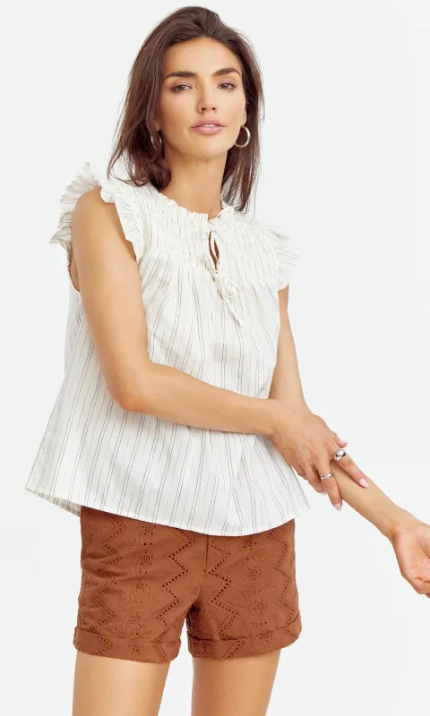 Venice Smocked Stripe Top made by Greylin
