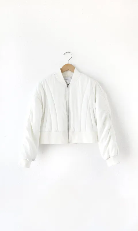 Frankie Cropped Bomber Jacket sold by Greylin