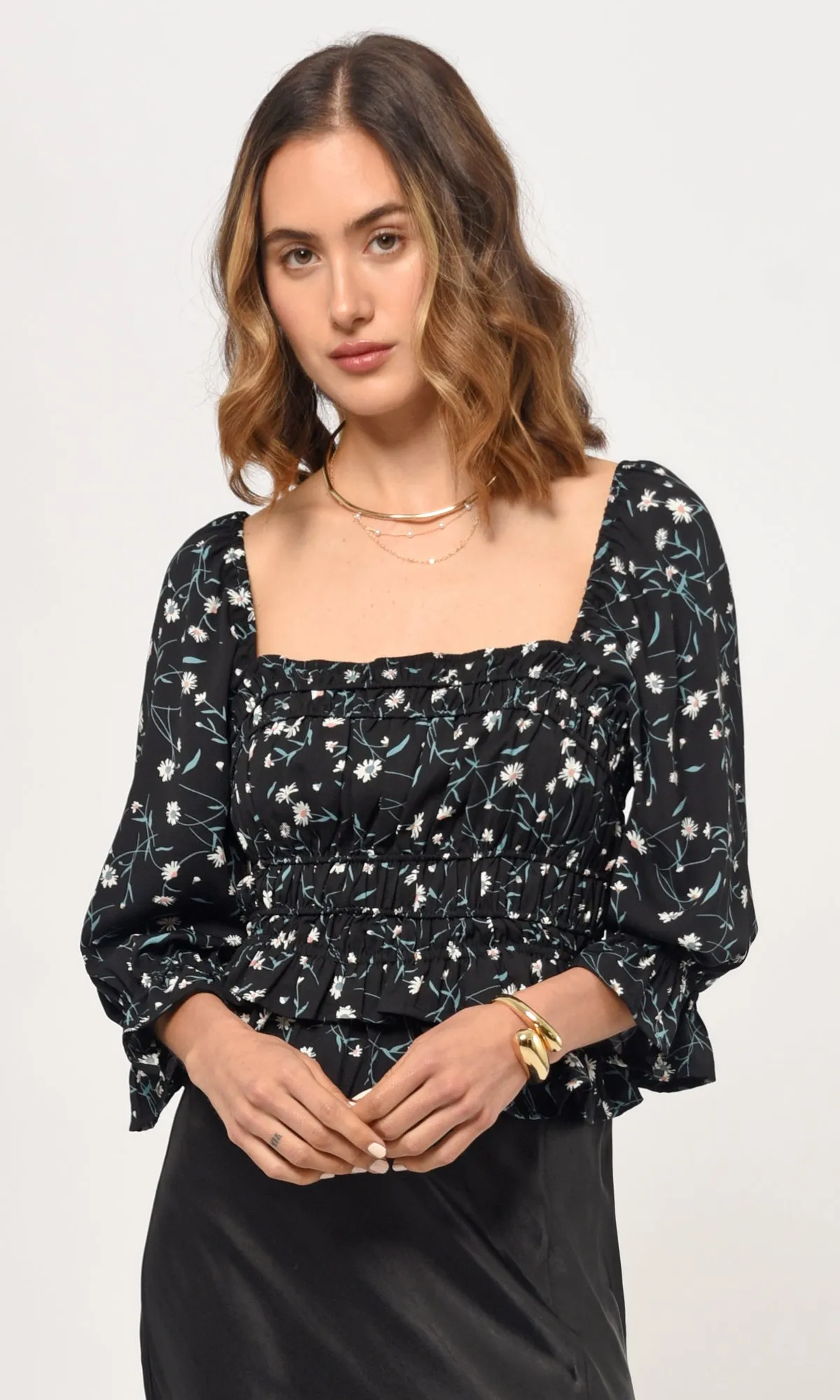 Anna Smocked Blouse sold by Greylin product image thumbnail 3