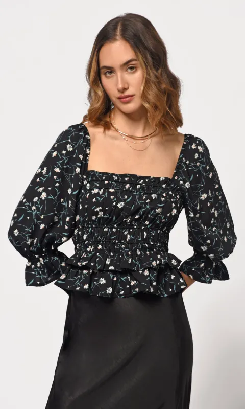 Anna Smocked Blouse sold by Greylin