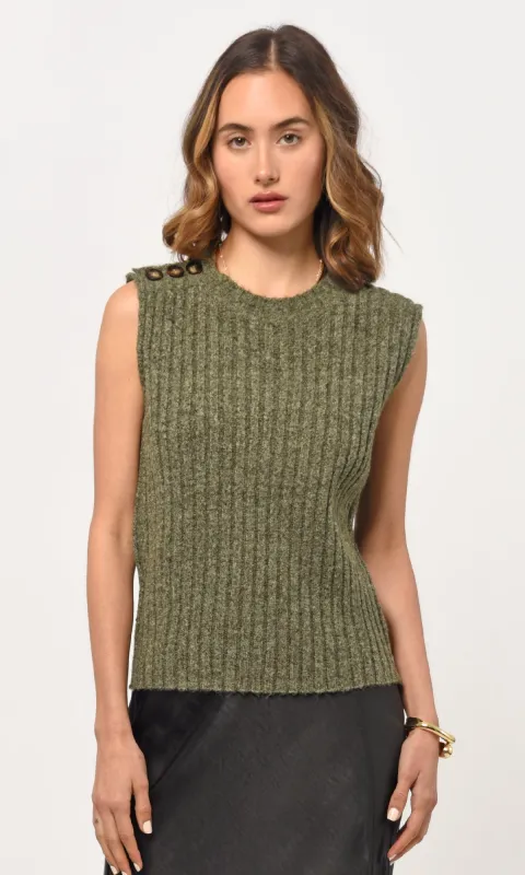 Yale Melange Sweater Knit Top sold by Greylin