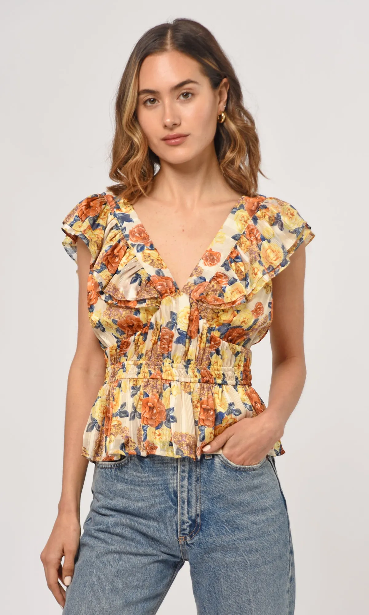 Cladela Ruffled Peplum Top sold by Greylin product image thumbnail 2