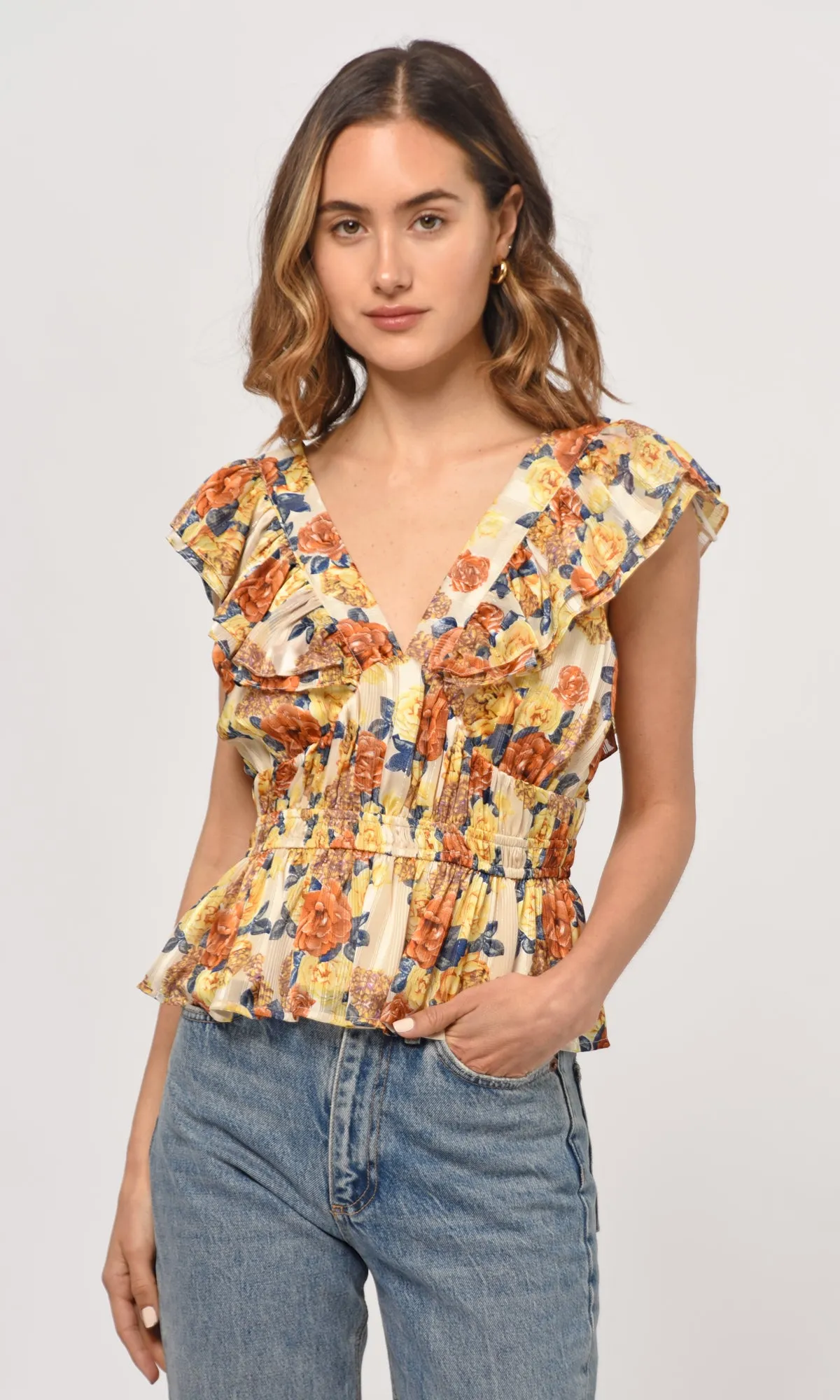 Cladela Ruffled Peplum Top sold by Greylin product image thumbnail 3