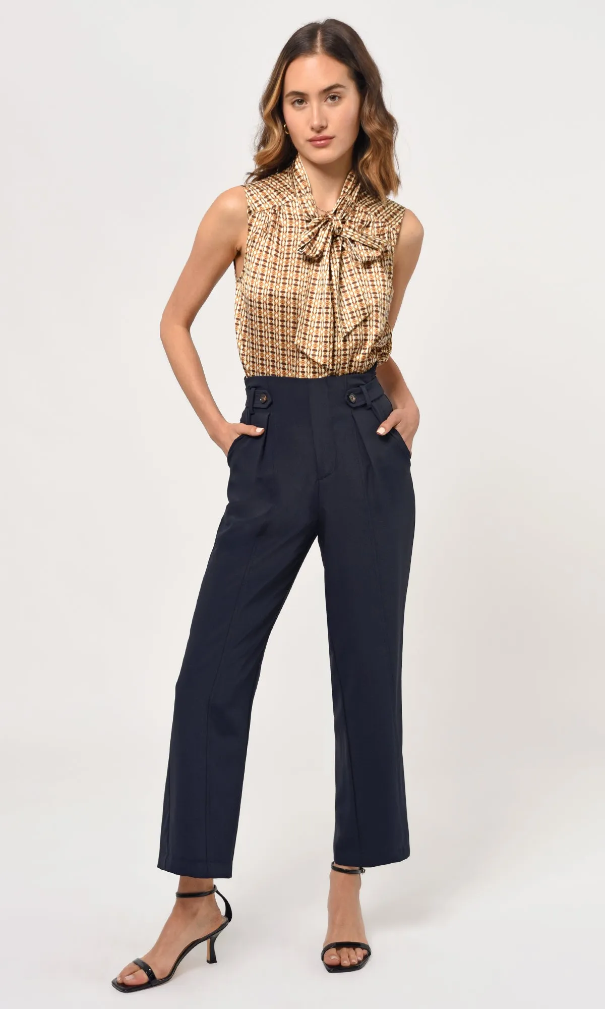 Jardin Straight Leg Pull Up Trouser sold by Greylin