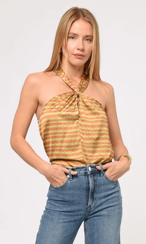 Lucinda Printed Halter Top sold by Greylin