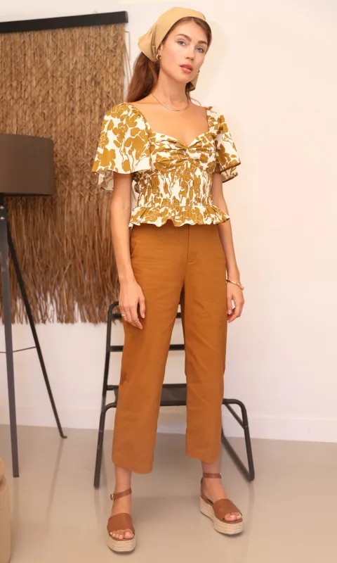 Luana High Rise Crop Straight Leg Pant sold by Greylin