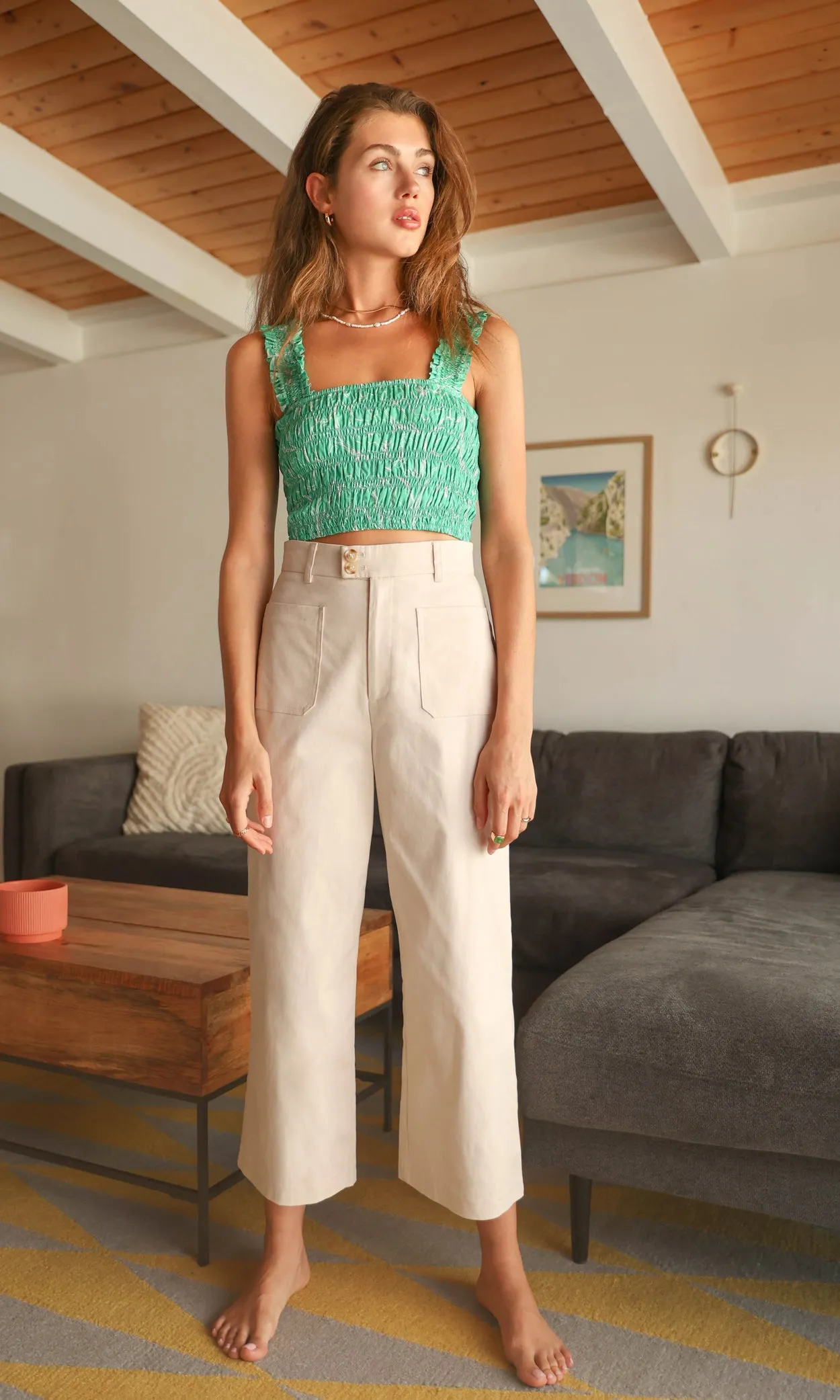 Luana High Rise Crop Straight Leg Pant sold by Greylin product image thumbnail 2