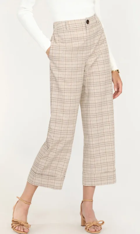 Moxie Plaid High Waist Crop Trousers sold by Greylin