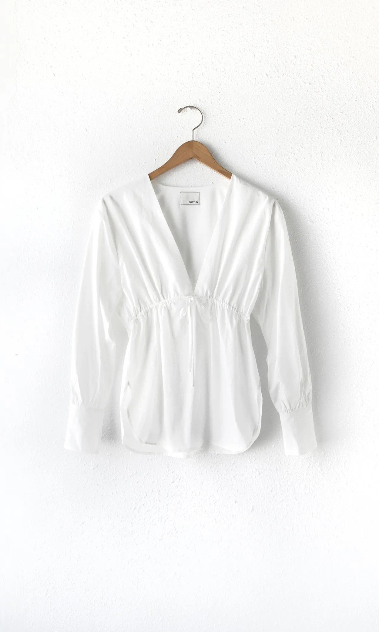 Gianna Tie Front Long Sleeve Poplin Top sold by Greylin product image thumbnail 2