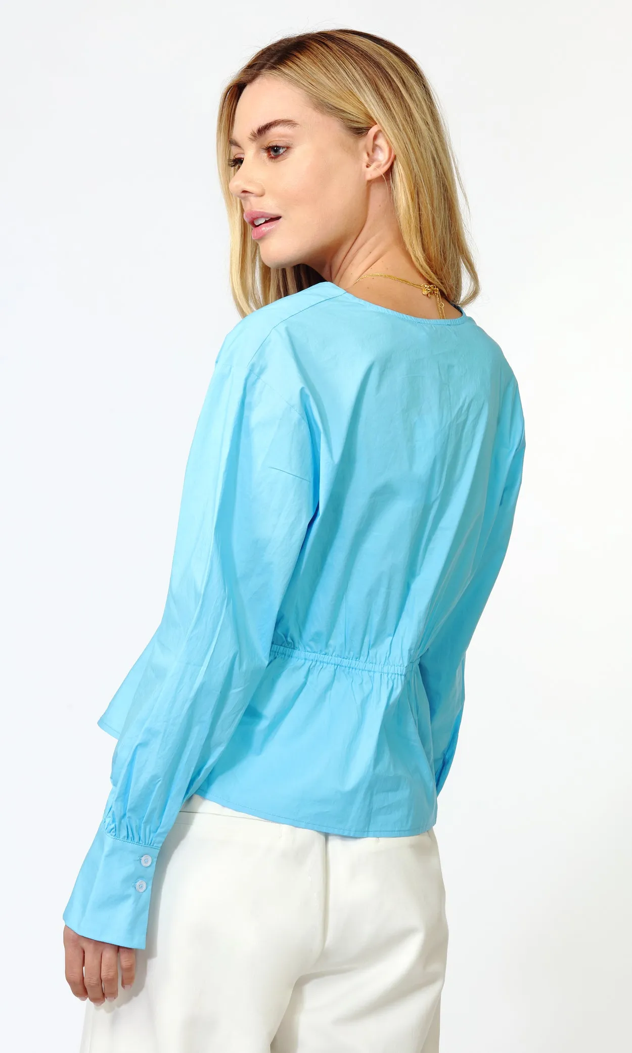 Gianna Tie Front Long Sleeve Poplin Top sold by Greylin product image thumbnail 5